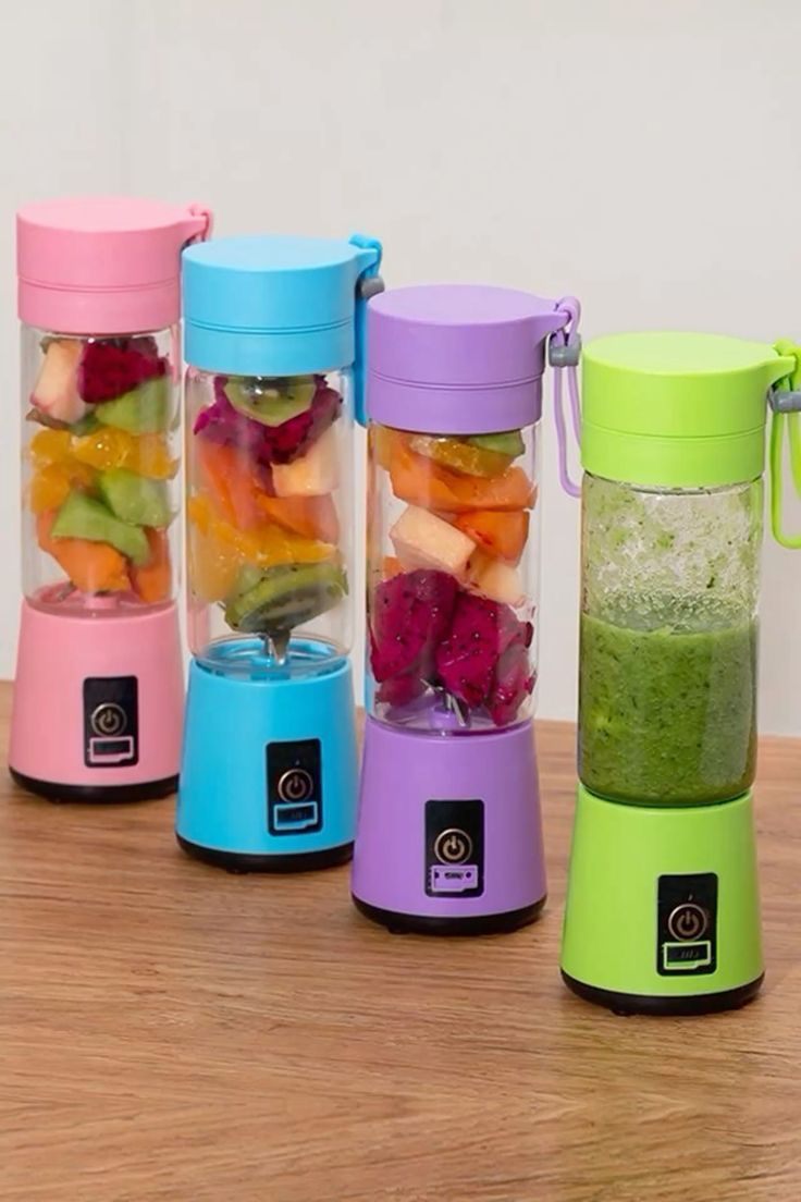 Licuadora portátil Genérica Portátil HM-03 380 L con USB celeste y jarra de plástico